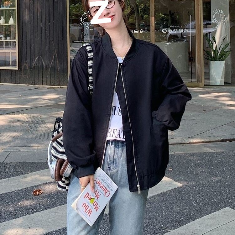 棒球服外套女2025春秋款韩系宽松百搭休闲长袖小个子洋气短款夹克|undefined