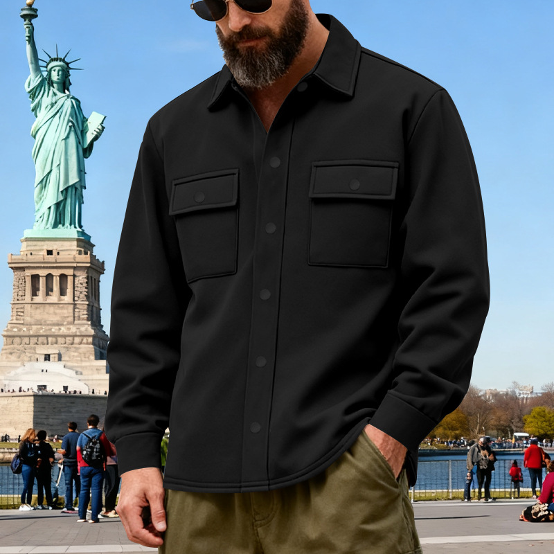 Chaqueta Abrigada de Invierno Estilo Americano para Hombre, Forrada de Felpa, Holgada, para Trabajo al Aire Libre, 2025