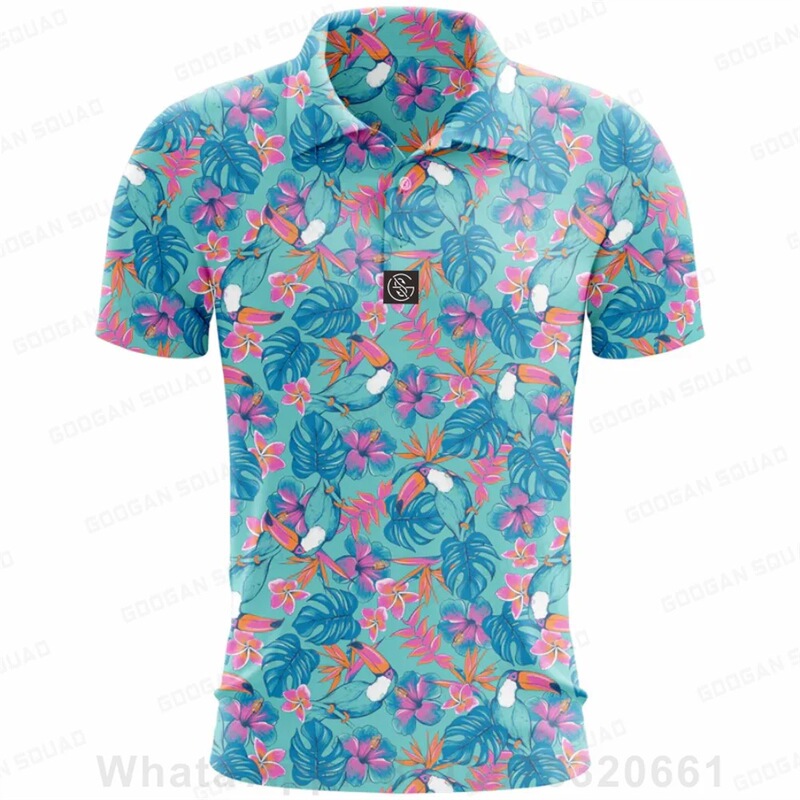 Summer Colorful Fashion Polo T-shirt Men's Short Sleeve T-shirt Quick Dry Army Team Fishing Golf Polo Shirt T-shirt