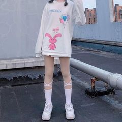 Summer Japanese strap mid-calf socks for women cross black calf socks long jk lace ins trendy lolita women