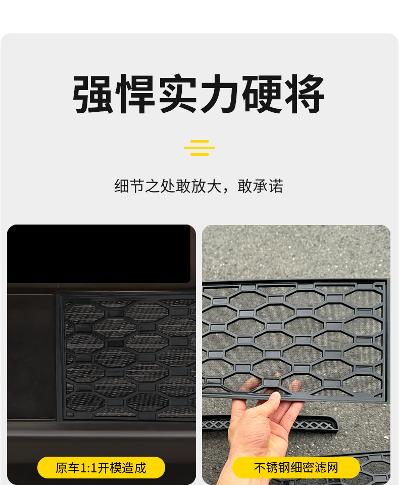 Suitable for 25 Models of Byd Tang Ldmi/Ev, Anti-Insect Net, No-Disassembly Front Bumper Condenser Box Protective Net Modification Accessories