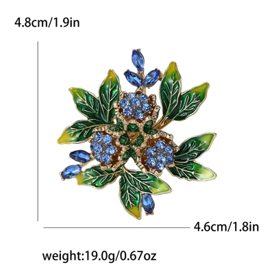 New Korean Fashion Alloy Rhinestone Rose Bud Brooch Temperament Exquisite Women's Clothing Corsage Jewelry Pin (Yaxa sancaqları) - blue-4467-bl