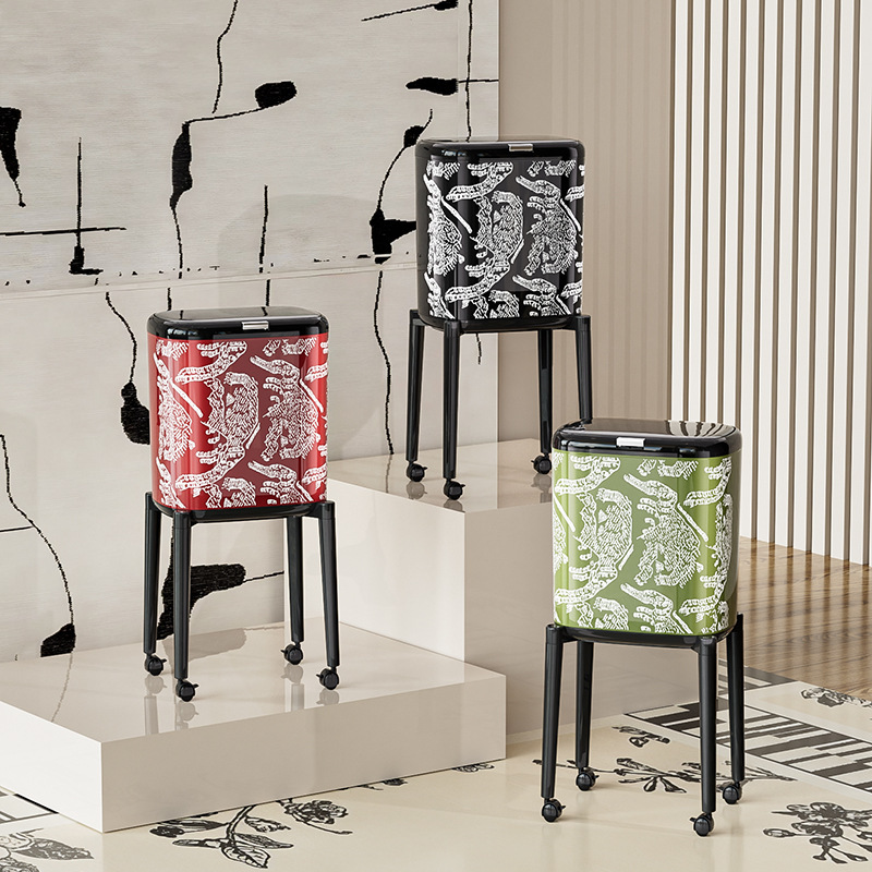 High-Legged Trash Can with Kitchen Stand, Thickened Gap-Filling Mobile Storage Bin, Press-To-Open Lid, Kitchen Waste Bin, Sanitary Cleaning Bin High-Legged Trash Can with Kitchen Stand, Thickened Gap-Filling Mobile Storage Bin, Press-To-Open Lid, Kitchen Waste Bin, Sanitary Cleaning Bin