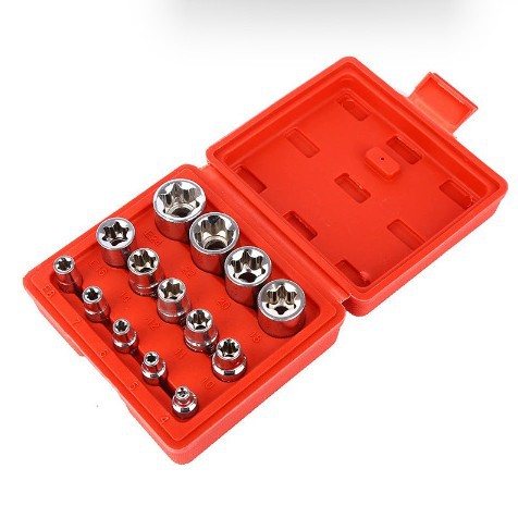 29 piezas 14 piezas de manga de acero de aluminio de aluminio, manga de lote de reparación mecánica de automóviles, herramientas domésticas hexágono interno