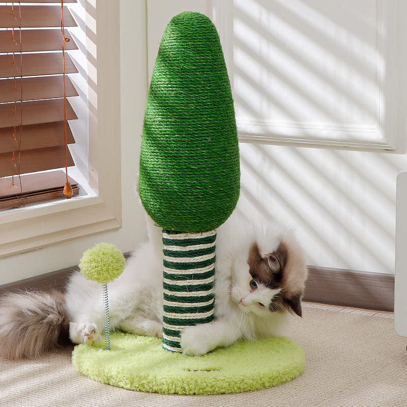 Tablero del rasguño del gato resistente al desgaste anti-caspa gato Scratch post tablero de la garra de seisal gato juguete auto-Hola alivio tapada vertical gato escalada Marco integrado