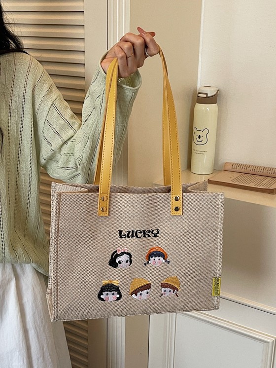 Bolsa de tela de gran capacidad para mujeres 2026 nuevo estilo de alta calidad para ir al trabajo, almuerzo de compras, bolsas de hombro y brazo