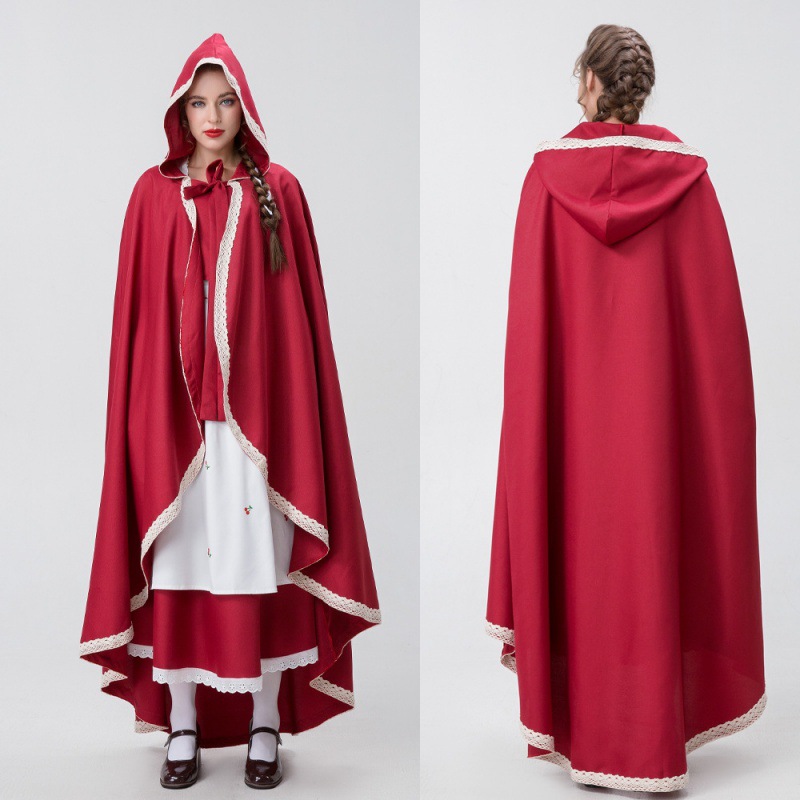 (2개) 할로윈 의상 성인 중세 빈티지 코트 공주 원피스 코스팔리 가장 무도회 의상 망토