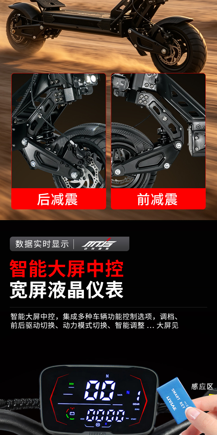 BOYUEDA Foldable Electric Scooter 1600W Off-Road Adult Portable App Smart Electric Scooter