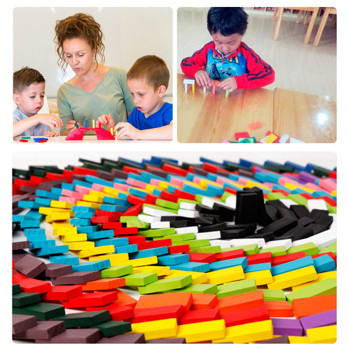 Colorful organ dominoes children's toys for male primary school students educational building blocks early education intellectual brain teaching aids