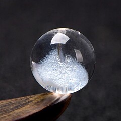 白幽灵金字塔水晶散珠子聚宝盆diy水晶饰品配件串珠手链圆珠单珠