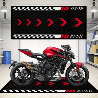 Temu Motorcycle Strip Carpet Booth Decorative Carpet Harley Motorcycle Mat Motorcycle Repair Stain-Resistant Floor Mat
