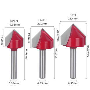 V-Shaped Knife 90-Degree Trimming Machine Head Opening Aluminum-Plastic Plate Folded Acrylic Plate Custom Milling Cutter Model Efficient