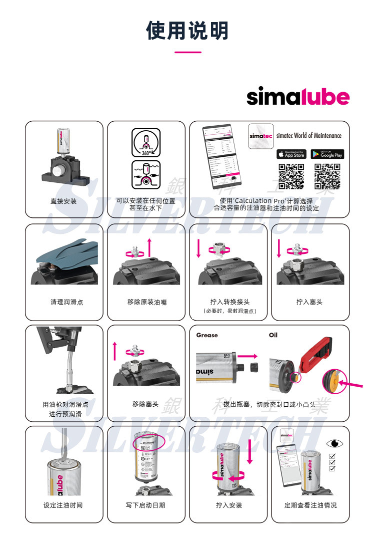 瑞士进口simalube森玛链条油润滑器 单点式防水防尘自动注油器SL02-250ML示例图11