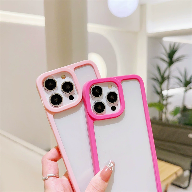 Чехол для телефона (серия Apple iPhone 16) — совместим с акрилом, прозрачная спинка с цветным бампом