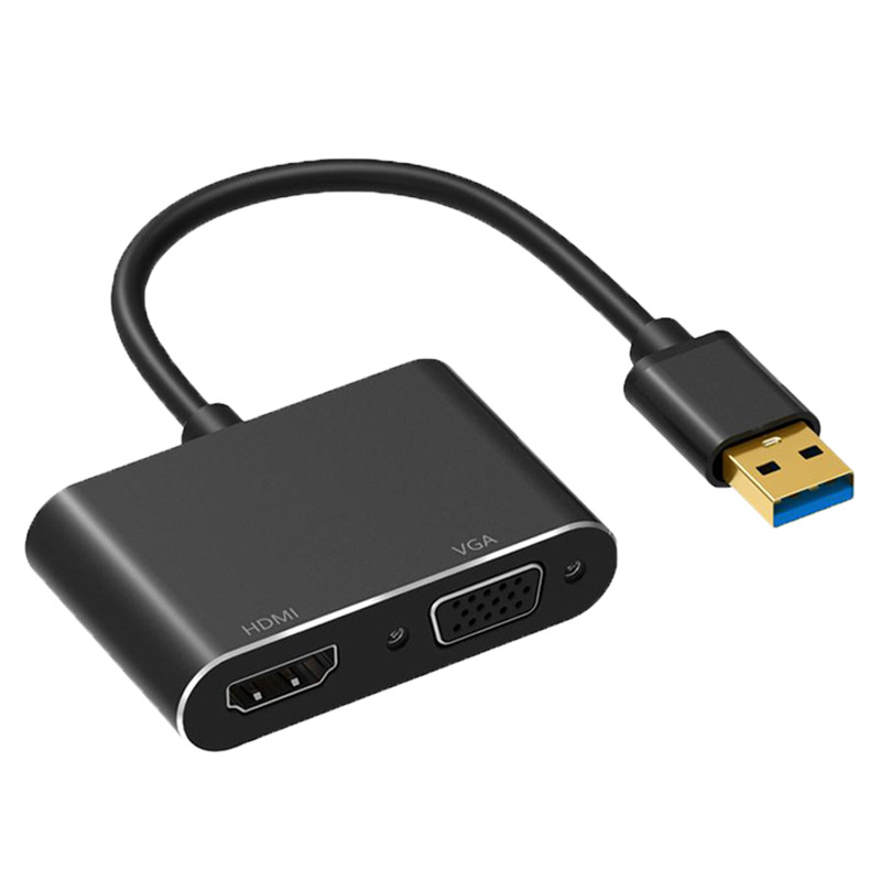 Venta al por mayor USB a HDTV sincronización de audio y video computadora a TV HD unidad gratuita USB3.0 TO HD VGA
