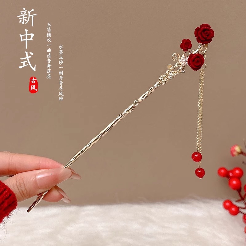 Orquídea de estilo antiguo broche de orquídea de franela nuevo estilo chino de primavera adornamiento de cabello temperamento disco broche de cabello simple broche nicho tocado