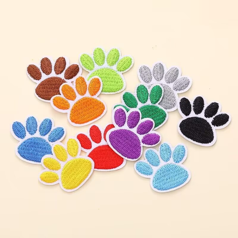 多色熊掌电脑绣花刺绣布贴鞋帽装饰服装辅料手机壳补丁贴工厂批发