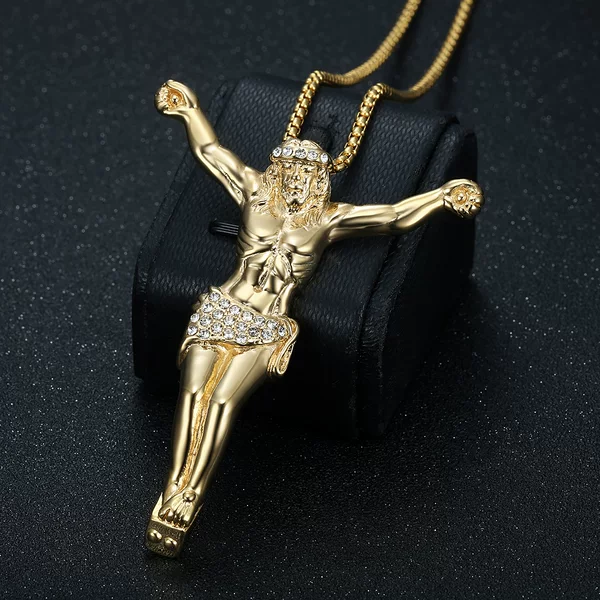 European and American Foreign Trade Cross-Border New Jewelry Stainless Steel Gold-Plated Diamond-Encrusted Oversized Full-Body Ys Pendant Necklace