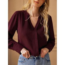 W 19858 Satin Silk-like Shirt �������˿�����羳����ͨ��
