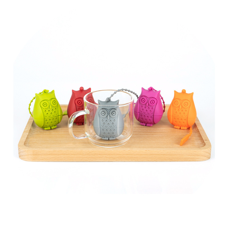 卸売シリコン製茶こし 茶葉パック 茶こしアクセサリー フクロウ型シリコン製茶こし|undefined