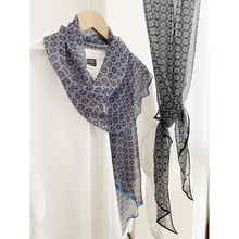 韩国订单时髦单品 真丝丝巾乔其长巾百搭多用女薄款洋气斜角飘带