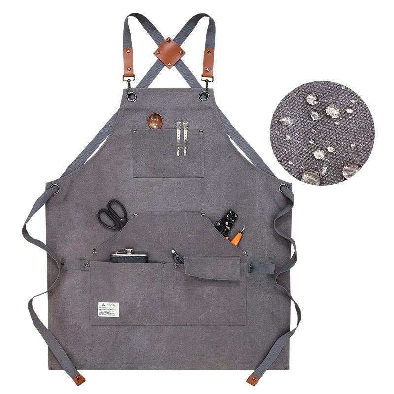 Трансграничный утолщенный холст с несколькими карманами, Ремесленная садовая рабочая одежда, фартук, барбекю, инструменты для рисования для выпечки кофе, фартук