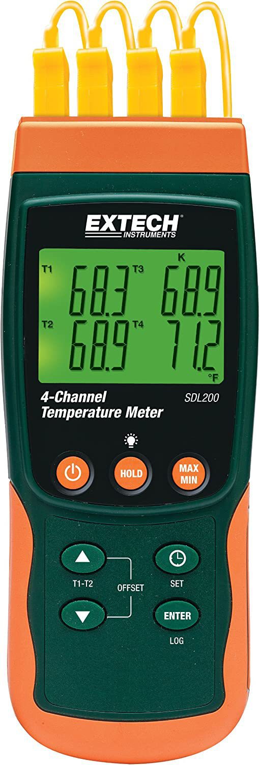 Extech SDL200 四通道温度计 SD 记录仪