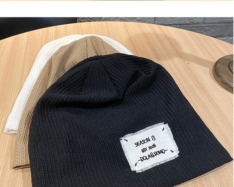 Cappello da confinamento da donna, sottile, autunno, nero, impilabile, grande, testa da donna, sottile, lavorato a maglia, foulard_voghion.com