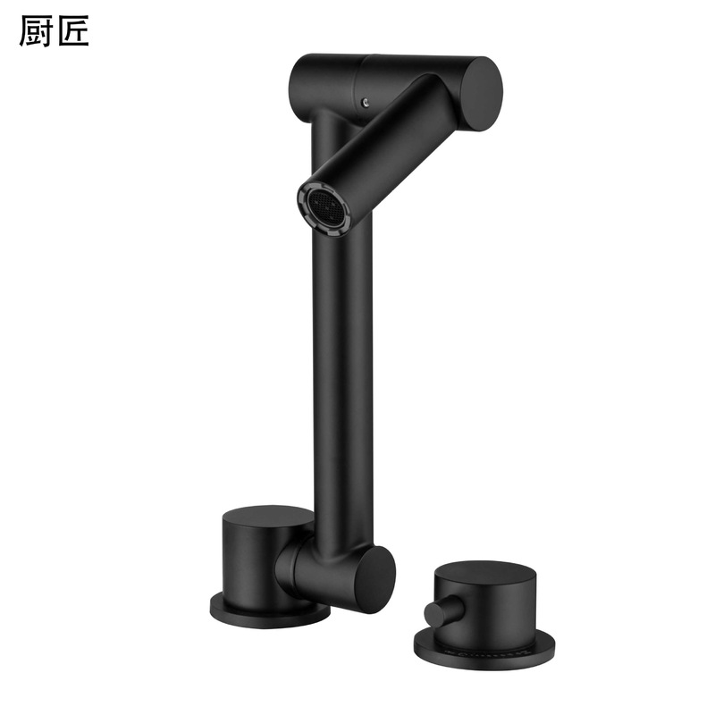 304 Stainless Steel Sink Hidden Foldableing Faucet Rotating Hot and Cold Double Outlet Small Single Tank Invisible Faucet