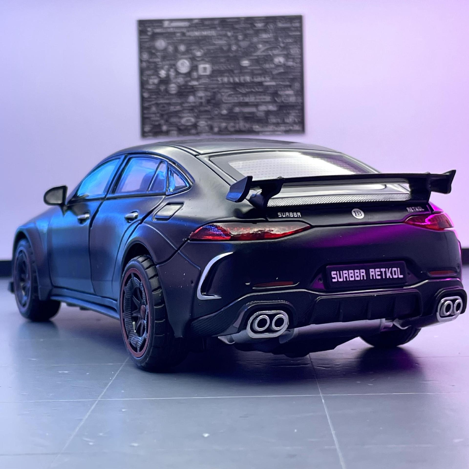 Chimei modelo de coche de aleación 1:24 barboss 900 coche deportivo tire hacia atrás con sonido y luz coche de juguete AMG Puerta Abierta GT63 modelo