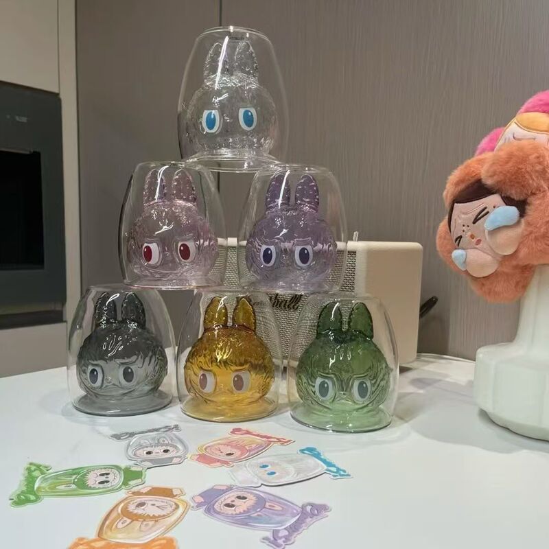 バブル二重ガラス THEMONSTERS-CHEERS シリーズ ブラインドボックス ギフト ウォーターカップ LABUBU 在庫あり|undefined