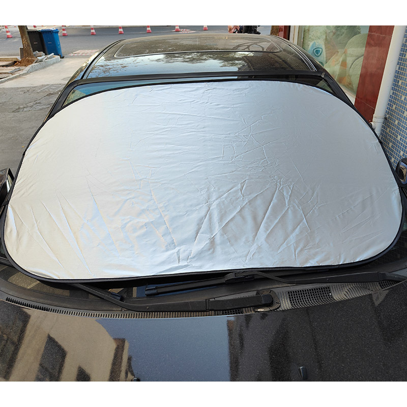 Customized Printed Logo Advertising Picture Single Circle Silver-Coated Cloth Car Sunshade Front Glass Sunshade