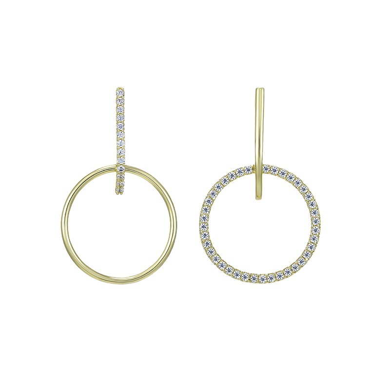 Nuevos pernos de aleación súper inmortal, orejas de aguja de plata redondas, orejas de temperamento simple, joyas para mujeres