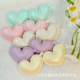 PU充棉爱心挂件马卡龙色立体心形配饰包包钥匙扣DIY装饰配件批发