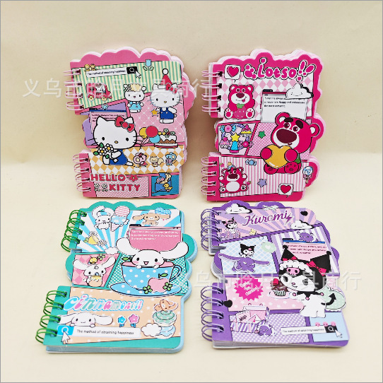 Rabbu A7 libro de bobina de flip-up lindo estudiante portátil cuaderno de mano horizontal cuaderno portátil para estudiantes de primaria
