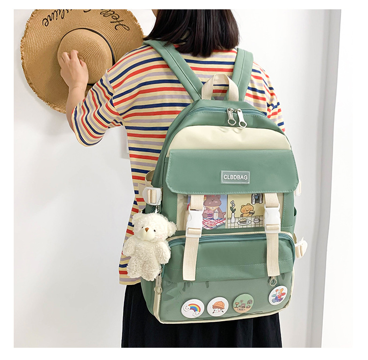 Wholesale Four-piece High Capacity Bear Doll Pendant Canvas Backpack Nihaojewelry display picture 21