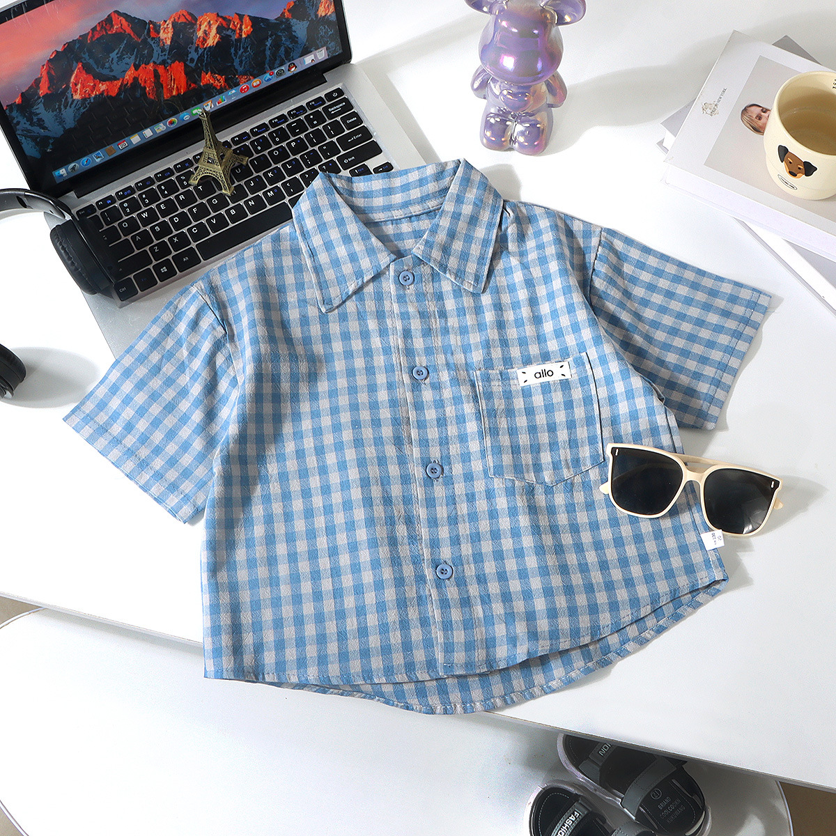 Niños primavera y otoño, niños de edad media, niños coreanos, 2026 camisa casual, camisa de manga corta, camisa de abrigo