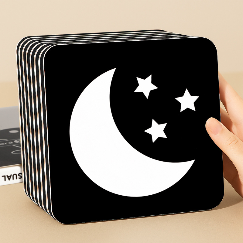 Tarjetas en blanco y negro para bebés tarjetas de educación temprana tarjetas de excitación visual recién nacidos 0 a 3 meses de bebé persiguiendo juguetes para niños pequeños