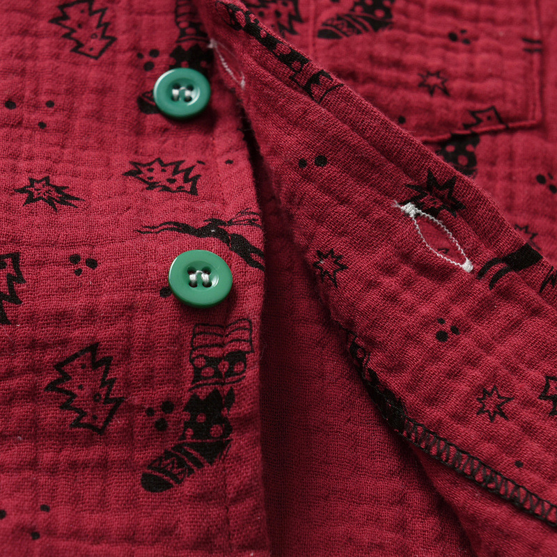 Pijamas infantiles europeos y estadounidenses, camisetas de algodón de mangas largas para niños y niñas, primavera y otoño, impresión de Navidad, nueva ropa de hogar de dos piezas