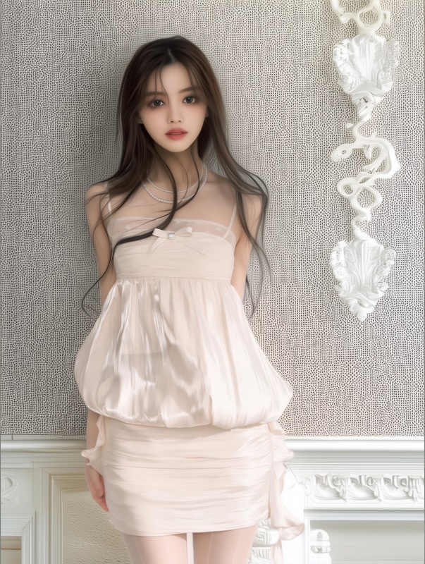 光感奶油卷 夏日绝美套装裙两件套女夏季花苞上衣包臀裙|undefined