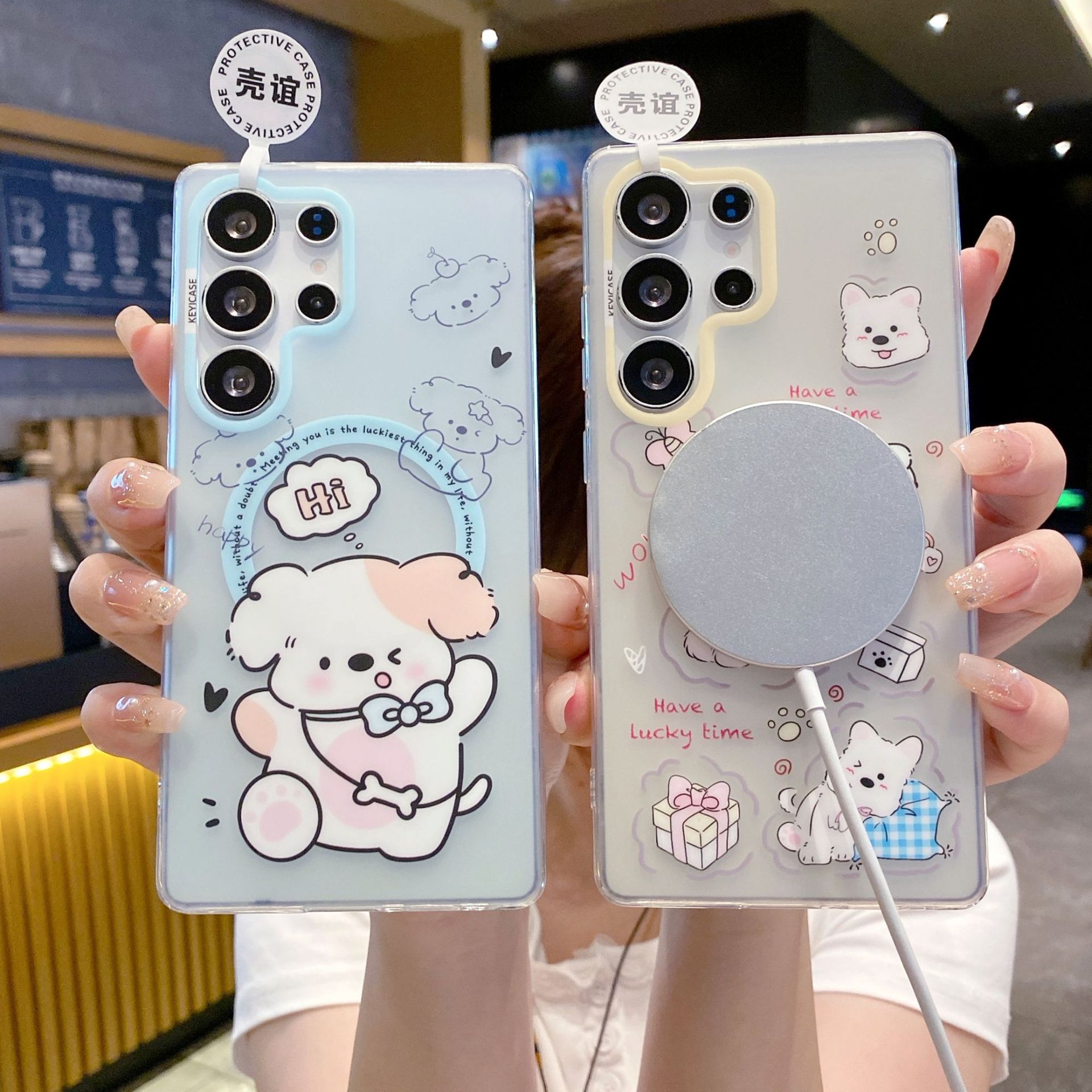 Aplicable a Samsung S25Ultra tarjeta de absorción magnética de la piel de la serie de caso de teléfono móvil de patrón de altiplano occidental lindo cubierta de protección de viento
