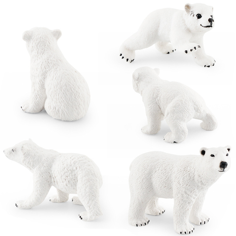 Simulación transfronteriza Ártico animal niños cognición Ártico Oso Blanco decoración de escritorio hecho a mano juguetes de decoración estática al por mayor