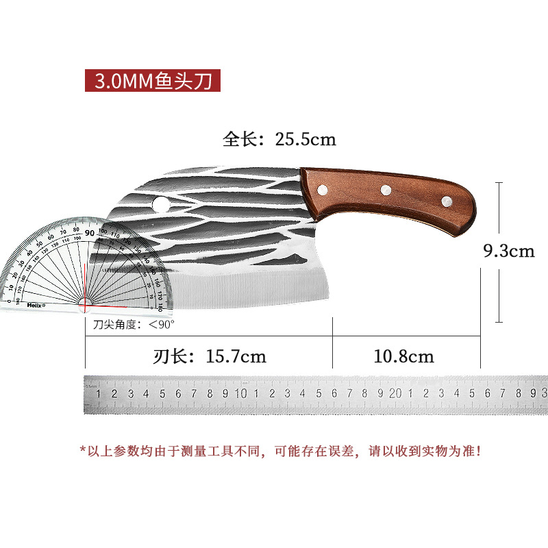 3.0mm 단단한 나무 손잡이 물고기 머리 칼