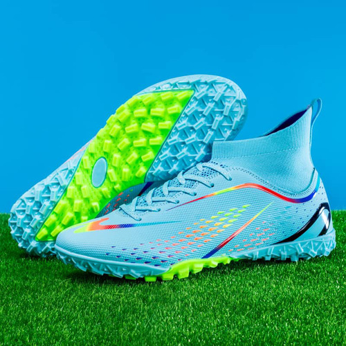 TEMU Outdoor Student Sports Football Shoes with Mid-Top for Men and Women, AG Long Nail TF Fragmented Nail Grass Court Competition Shoes