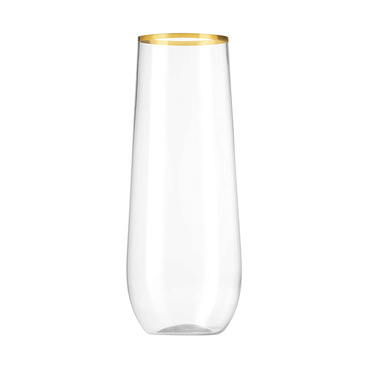 Fábrica directa al por mayor desechable PET taza de plástico fiesta de catering fiesta diaria taza de champán estampado