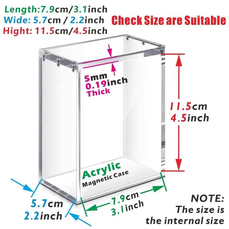 5mm日文小增强盒 透明防尘亚克力动漫卡牌展示盒日版tohoku宝可梦
