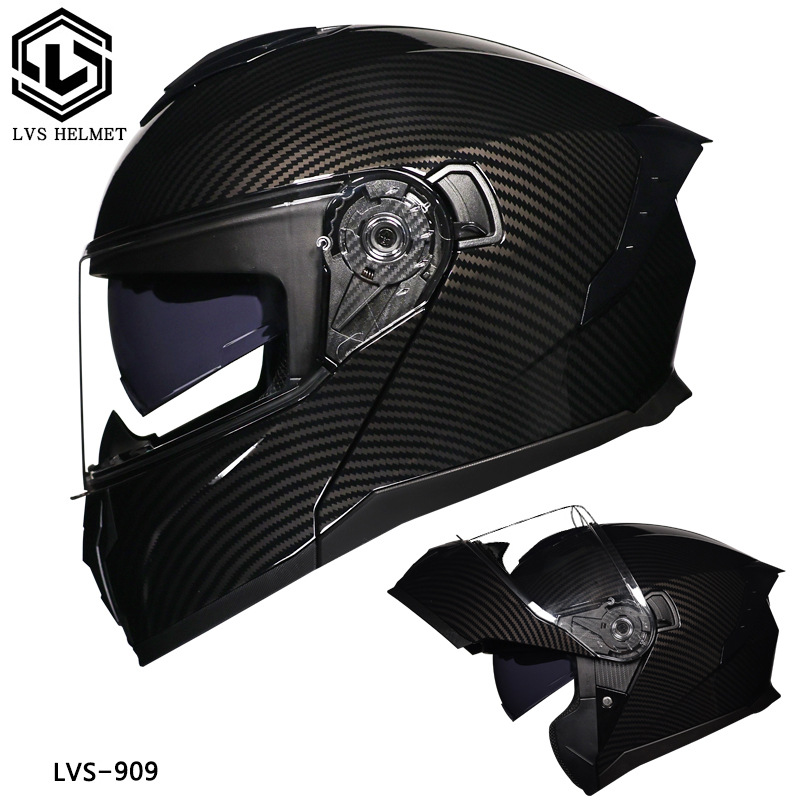 LVS3C certificado casco de motocicleta estándar nacional para hombres y mujeres casco de cara a cara casco de locomotora de verano seguridad general de cuatro estaciones