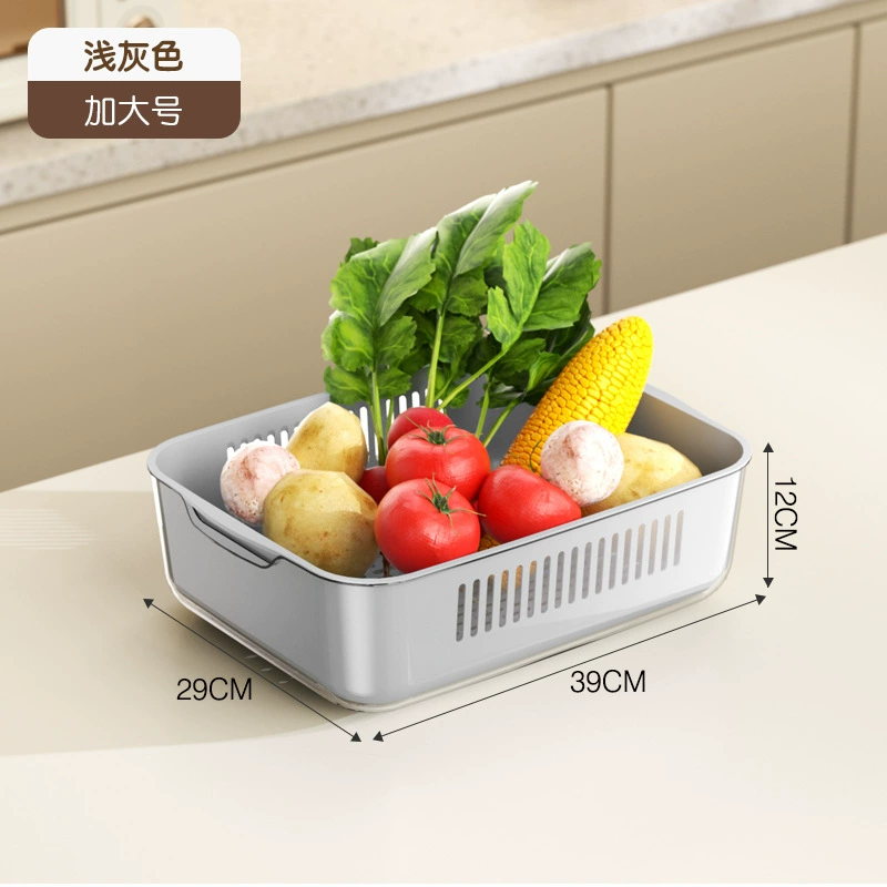 Double-layer drying rack, set, plastic basket, simple and elegant design