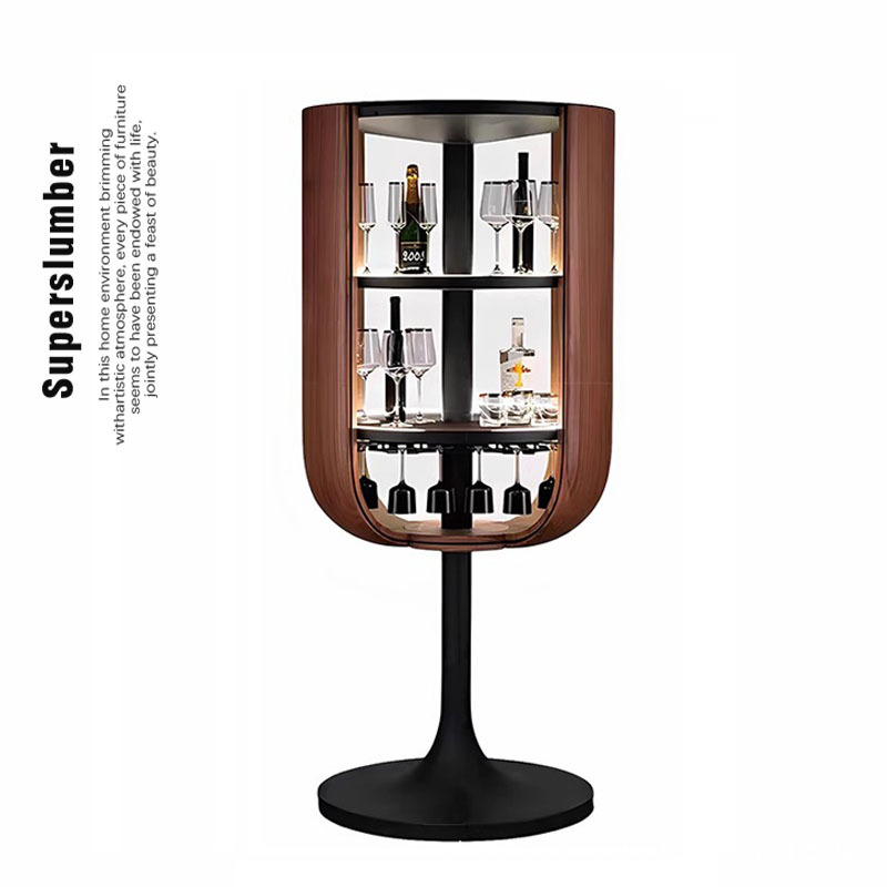 Bioom Petal Wine Cabinet Home Living Room Italian Solid Wood Designer Red Wine Cabinet Accessible Luxury High-End Rotating Display Cabinet