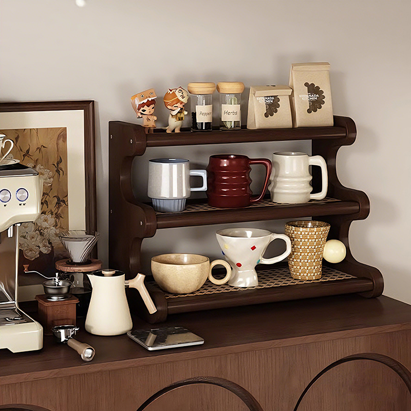 Taza de madera sólida americana vintage taza de agua taza de café taza de mesa de comedor taza de té taza de almacenamiento rack